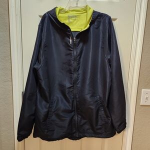 Reebok Black & Yellow Jacket, Zippered, With Hood, Men XL